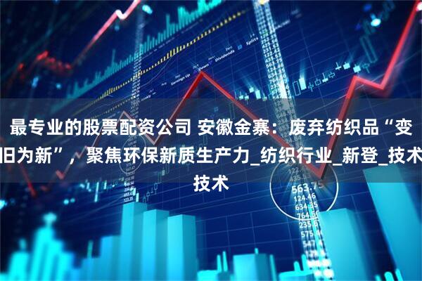 最专业的股票配资公司 安徽金寨：废弃纺织品“变旧为新”，聚焦环保新质生产力_纺织行业_新登_技术